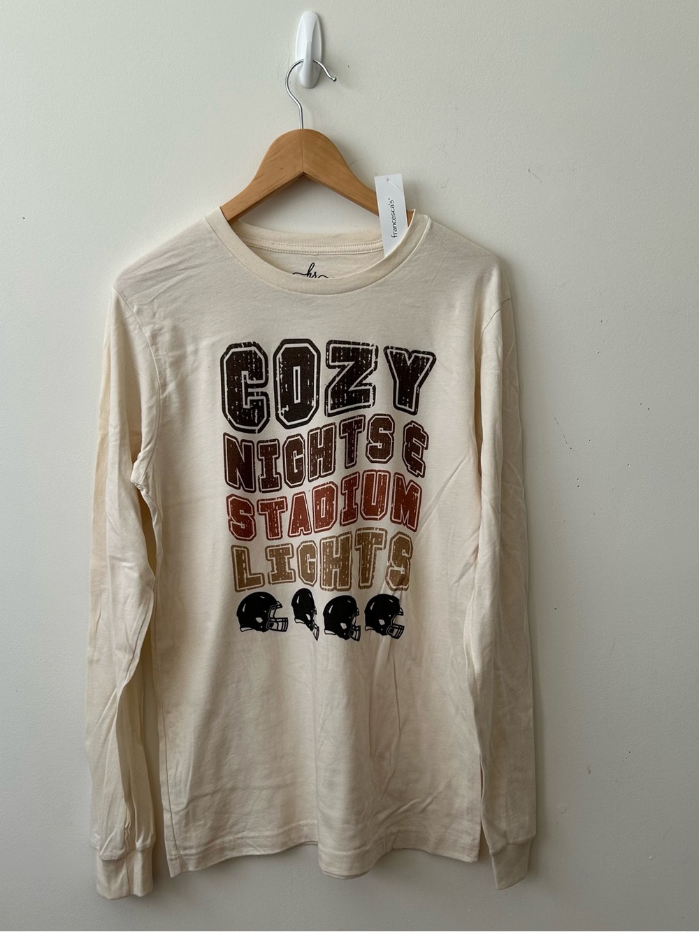 Francesca’s Long Sleeves Cozy Night Medium Ivory New